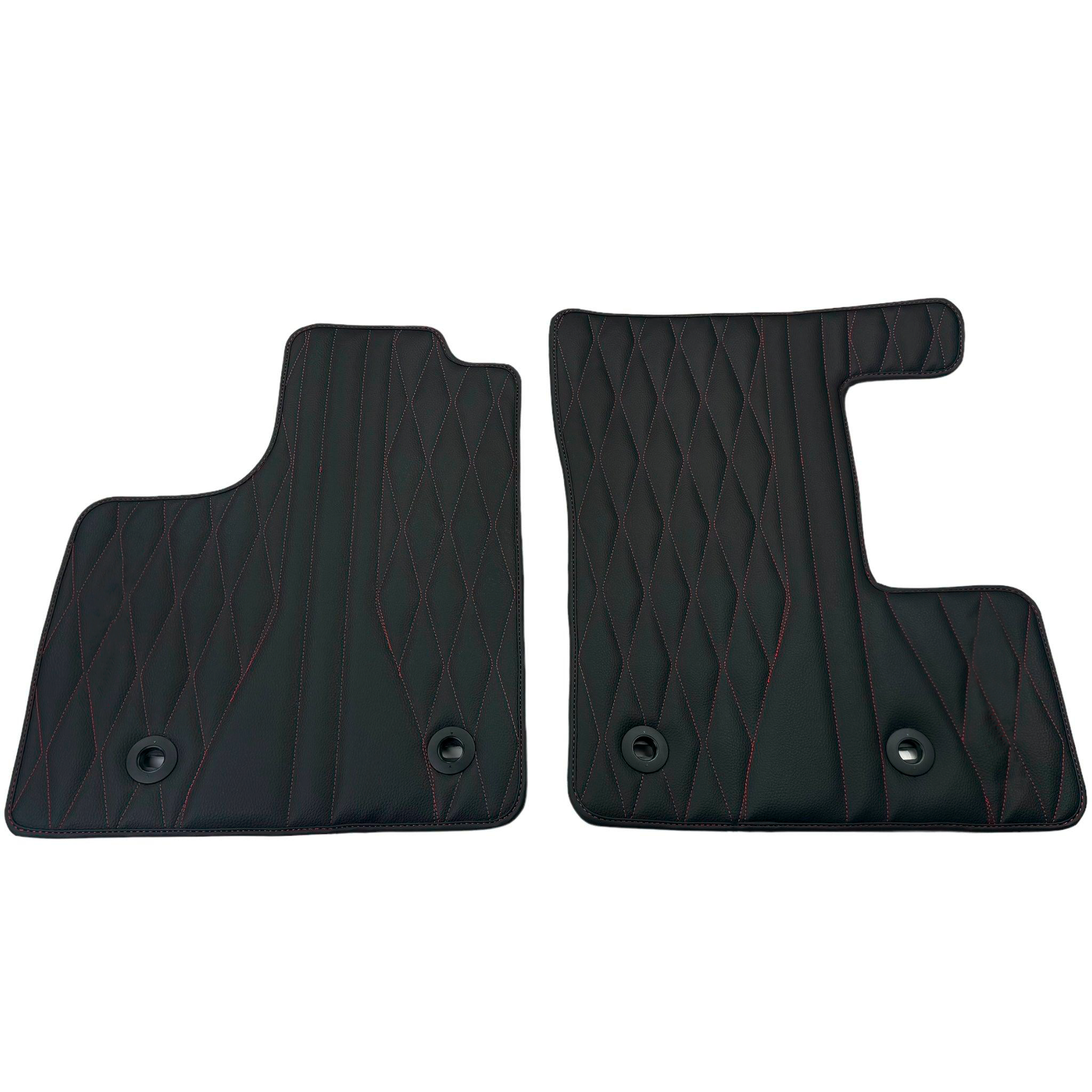 Leather Floor Mats for Lexus GS 300 2WD (2005-2011) with Red Stitching