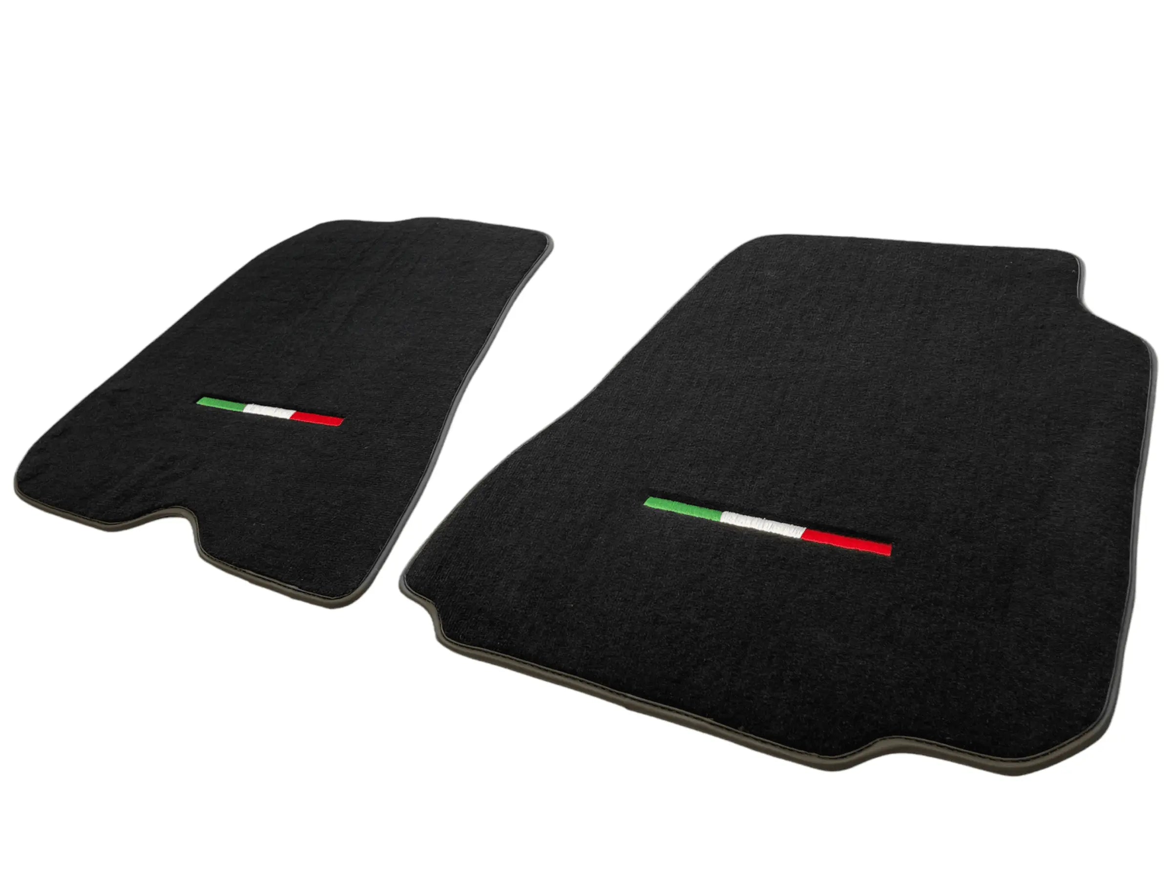 Floor Mats For Ferrari 812 Superfast Black Tailored Carpets With Italian Emblem - AutoWin