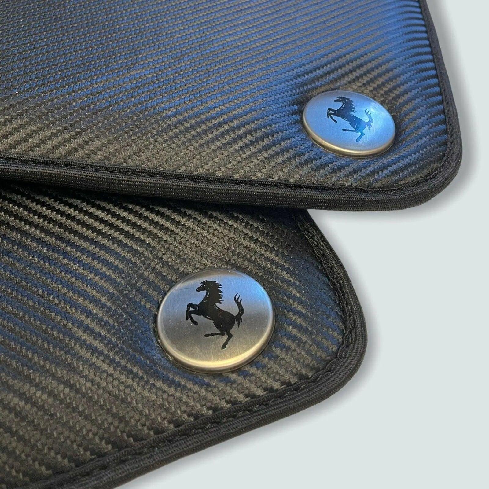 Floor Mats For Ferrari California Convertible 2008-2014 Carbon Fiber Leather - AutoWin