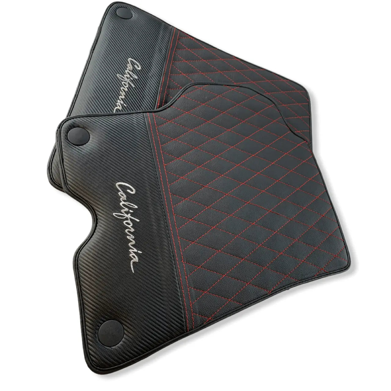 Floor Mats For Ferrari California Convertible 2008-2014 Leather Carbon Edition - AutoWin