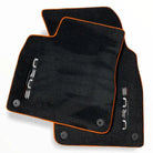 Floor Mats For Lamborghini Urus Black Tailored With Orange Rounds Carpets - AutoWin