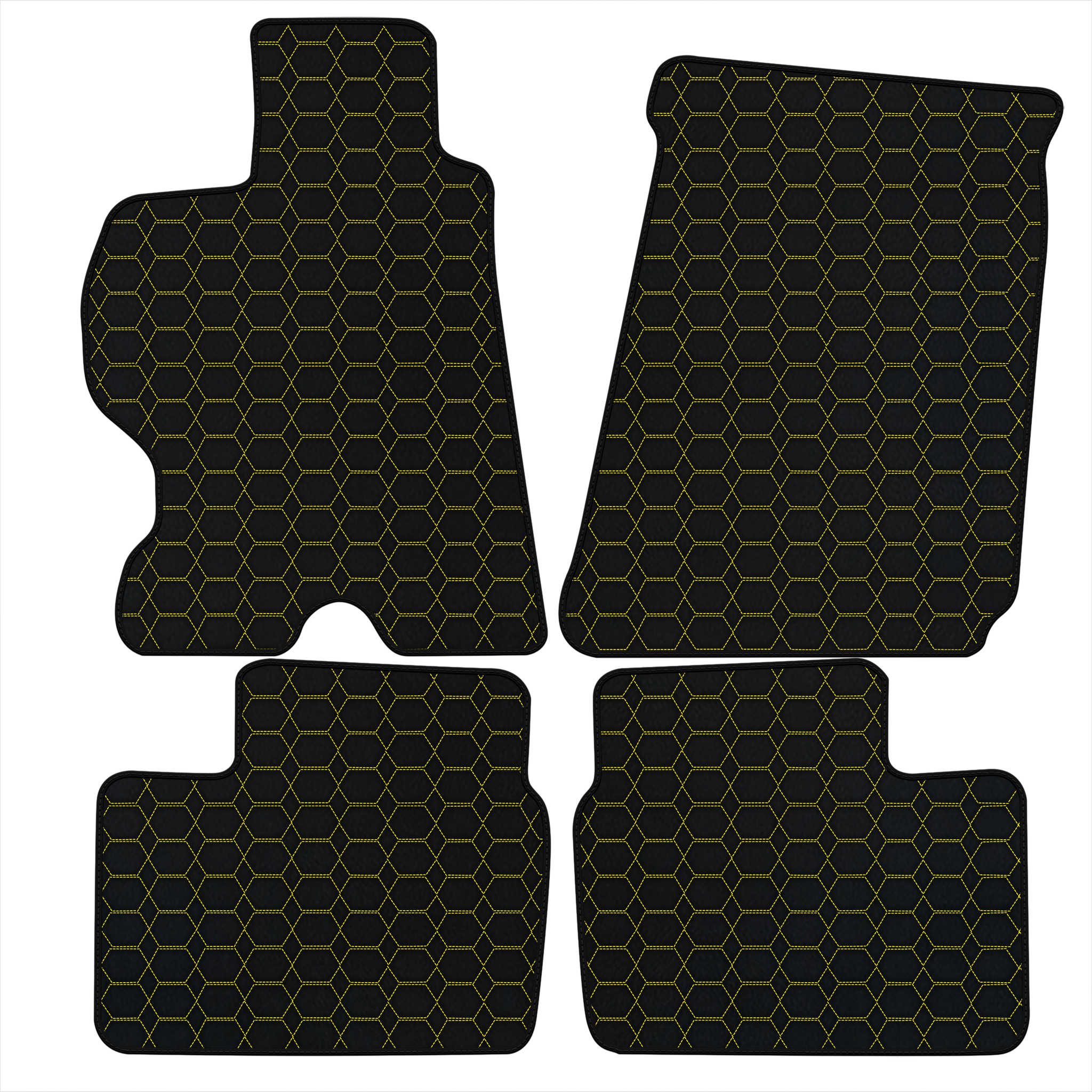 Customizable Leather Floor Mats with Hexagon Hex Pattern for Ferrari FF (2011-2016)