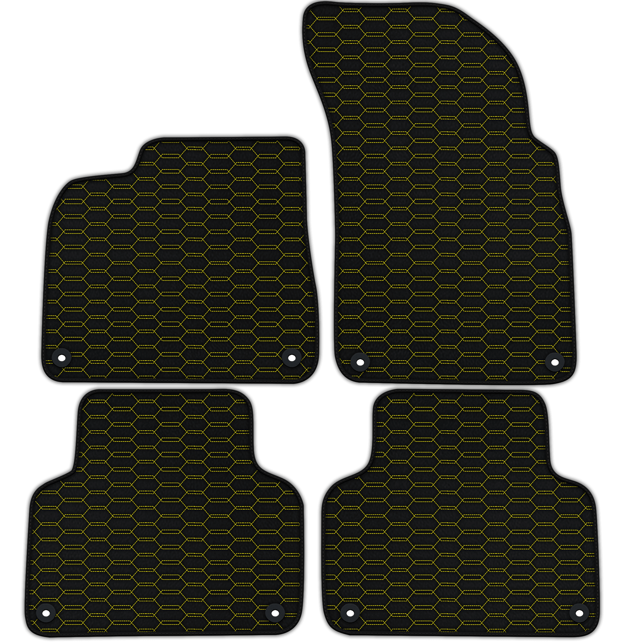 Customizable Leather Floor Mats with Interlaced Hex Pattern for Lamborghini Urus (2018-2024)