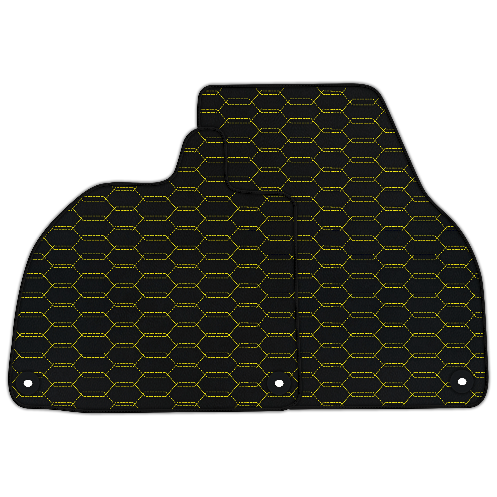 Customizable Leather Floor Mats with Interlaced Hex Pattern for Lamborghini Revuelto (2024-2025)