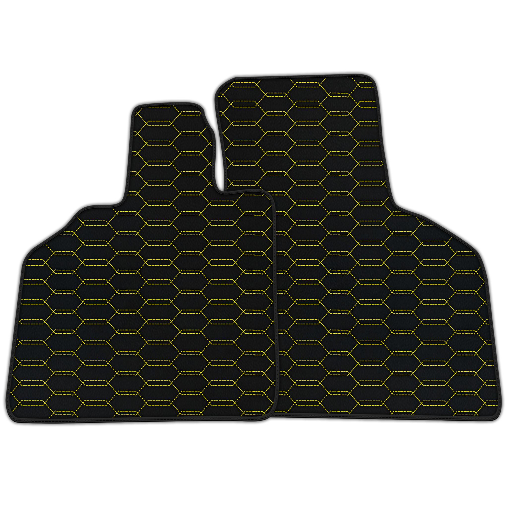 Customizable Leather Floor Mats with interlaced Hex Pattern for Lamborghini Gallardo (2004-2014)