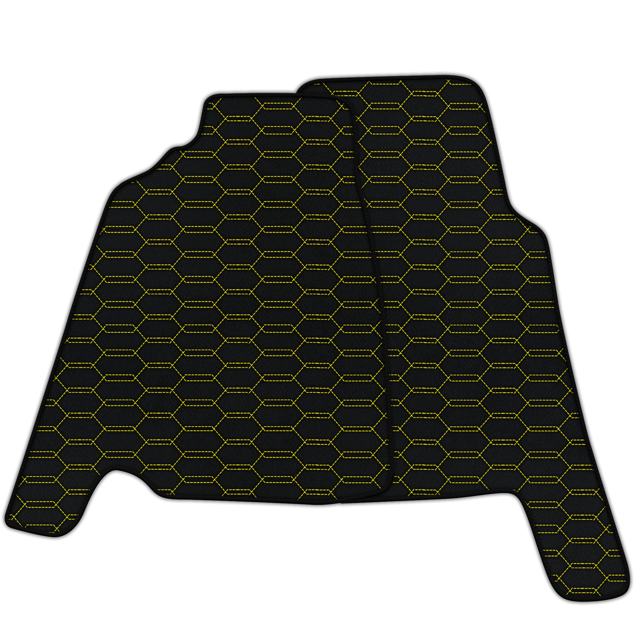 Customizable Leather Floor Mats with Interlaced Hex Pattern for Ferrari 456 (1992-2003)