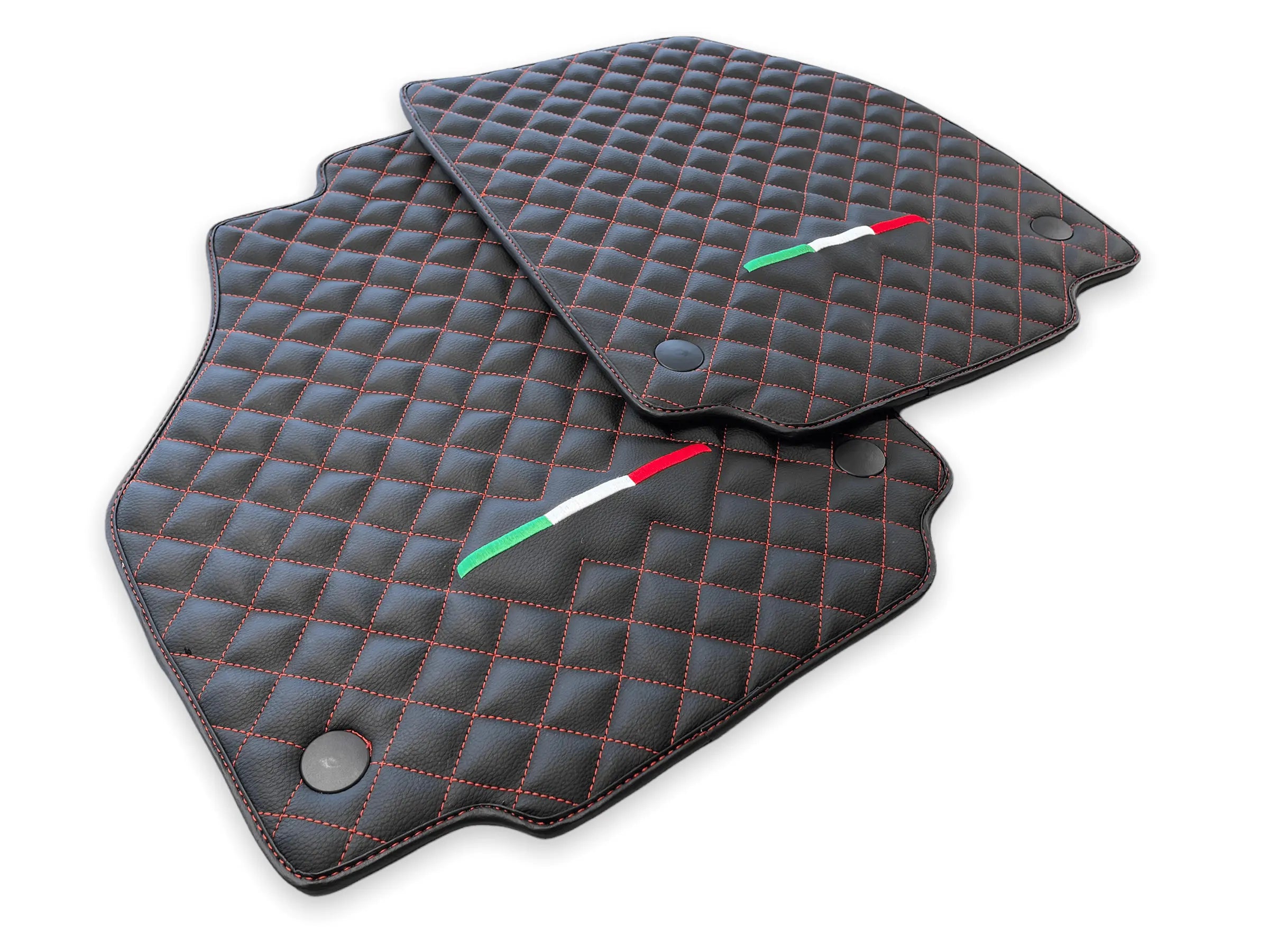 Leather Floor Mats For Ferrari 488 GTB 2015-2022 AutoWin Brand Italian Edition - AutoWin