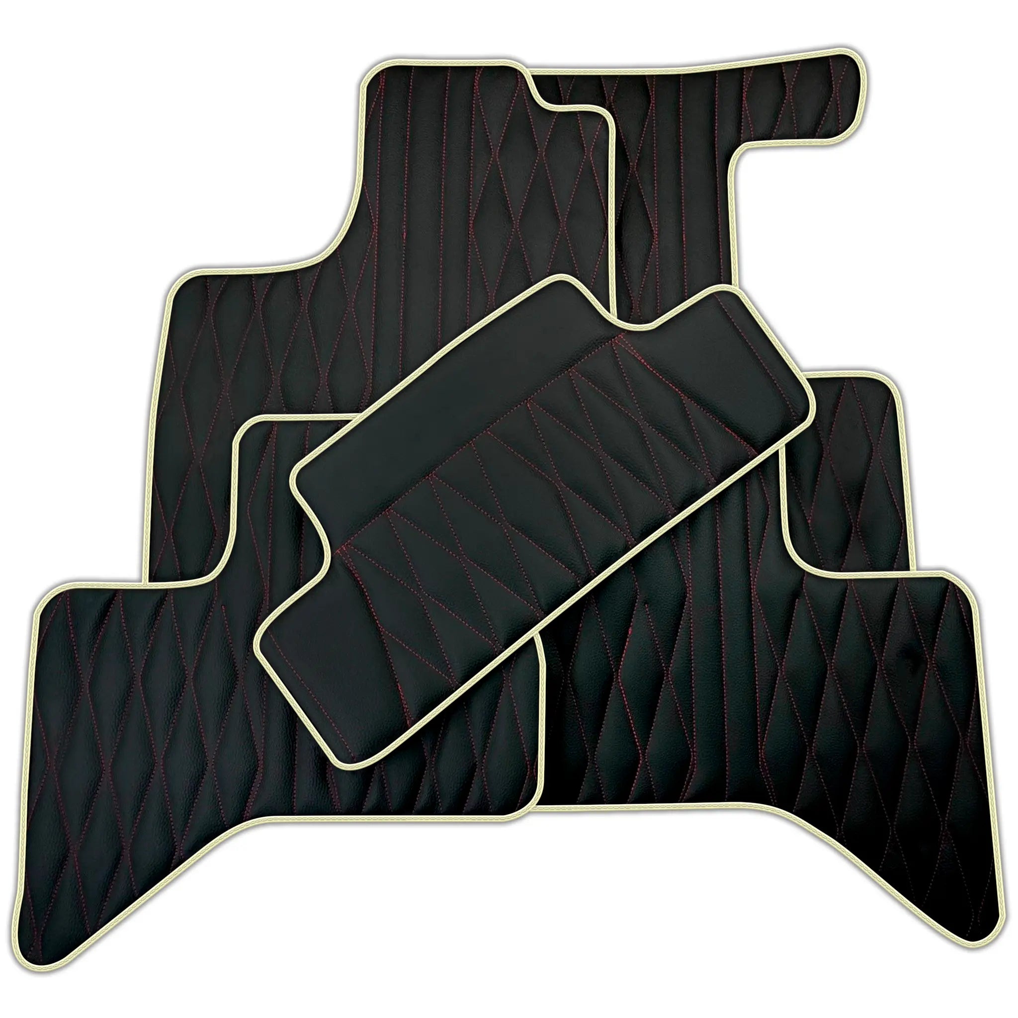 Leather Floor Mats for Lexus SC 430 (2001-2010) with Red Stitching