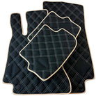 Customizable Black with Beige Trim Floor Mats For Mercedes Benz E-Class S210 Estate (1996-2003) 