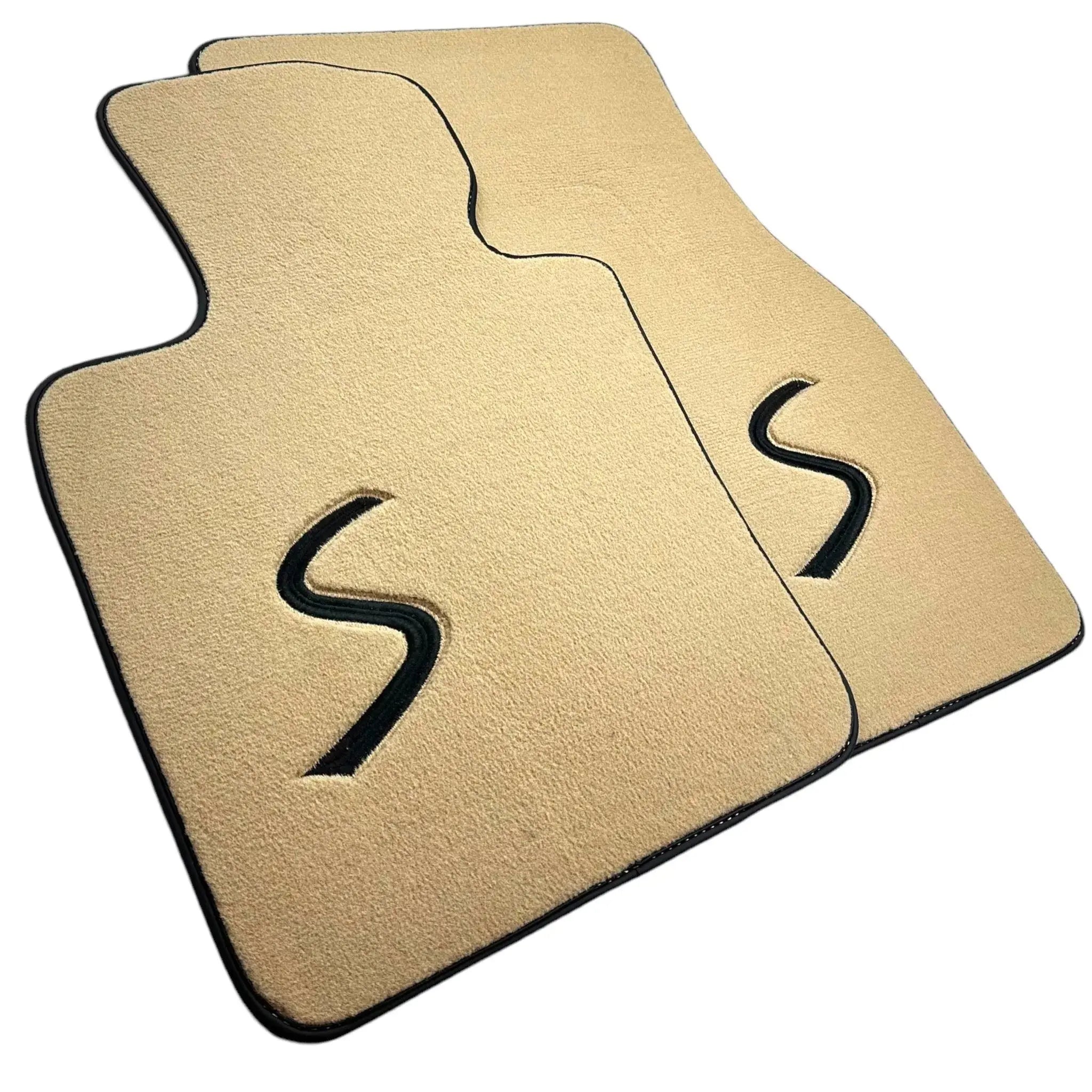 Beige Floor Mats for Mini Cooper / One F55 5-Doors (2015-2023)