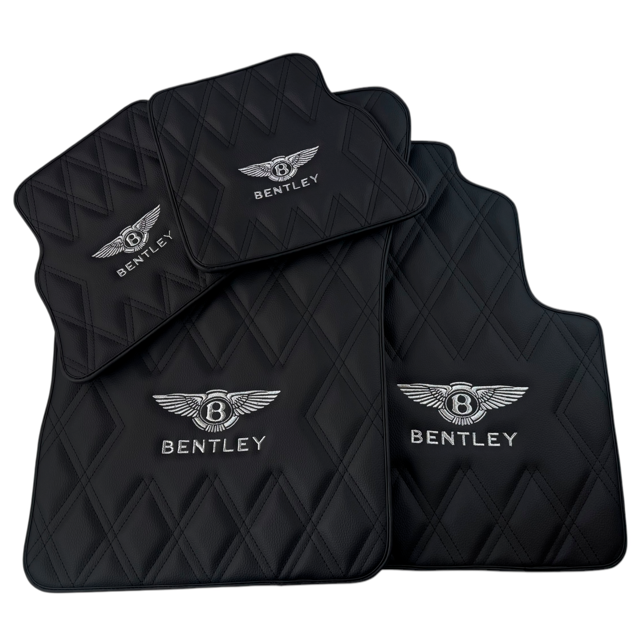 Black Leather Floor Mats for Bentley GTC (2006–2011) - Luxury Leather