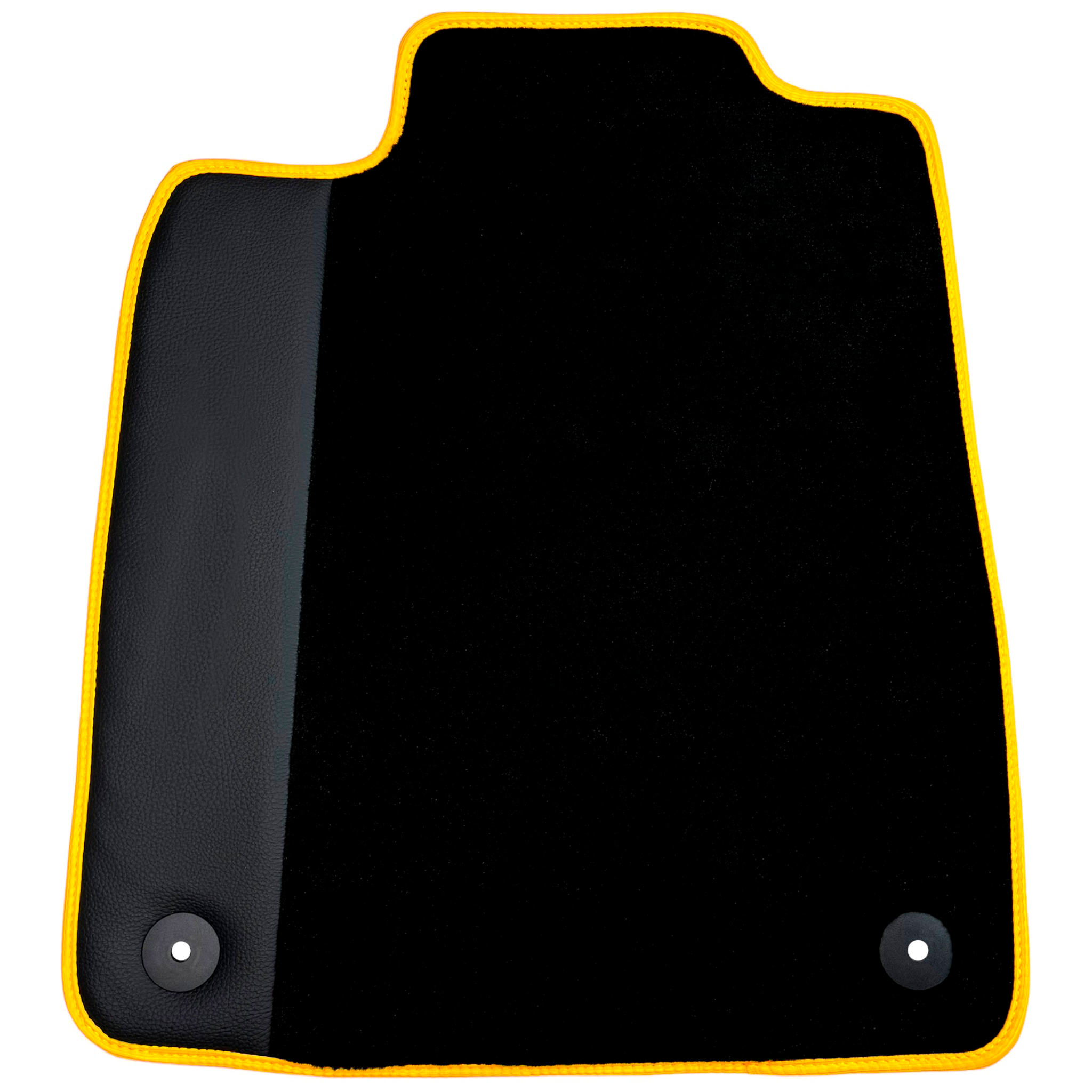 Black Floor Mats for Porsche Taycan (2019-2023) with Yellow Trim