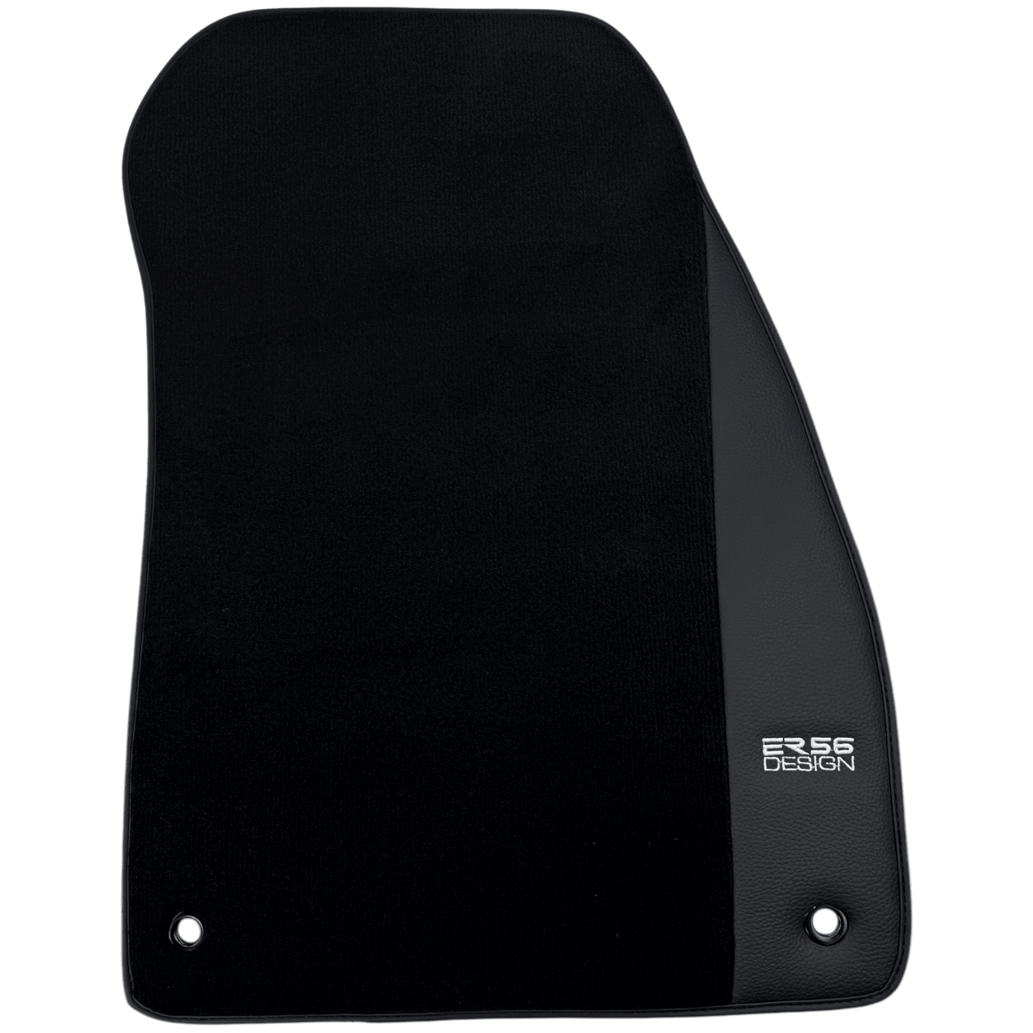 ER56 Design Black Floor Mats for Jeep WK2 (2011-2023) Single Fixation with Leather - AutoWin