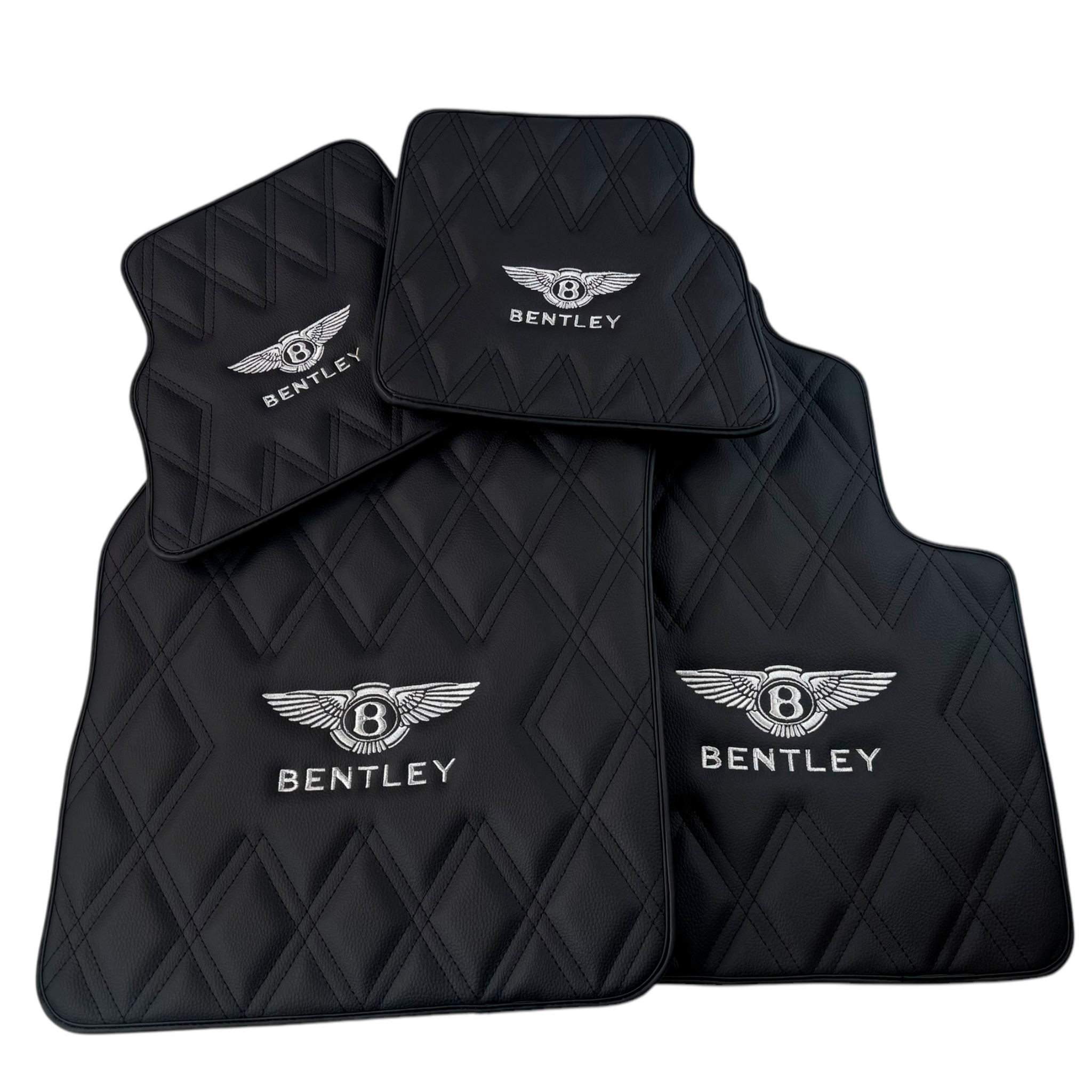 Black Leather Floor Mats for Bentley GTC (2006–2011) - Luxury Leather