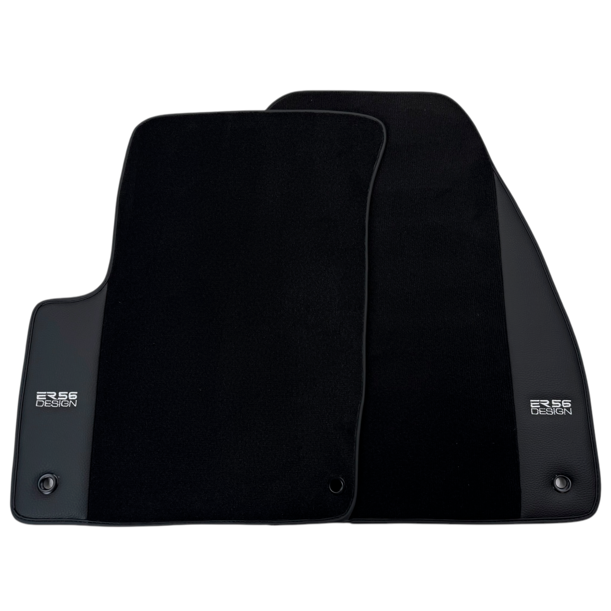 ER56 Design Black Floor Mats for Chevrolet Lacetti (2004-2010) with Leather - AutoWin