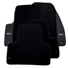 ER56 Design Black Floor Mats for Chevrolet Camaro Sixth Generation (2016-2024) with Leather - AutoWin