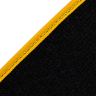 Black Floor Mats For Chevrolet Corvette C7 Targa Top (2014-2019) with Yellow Trim