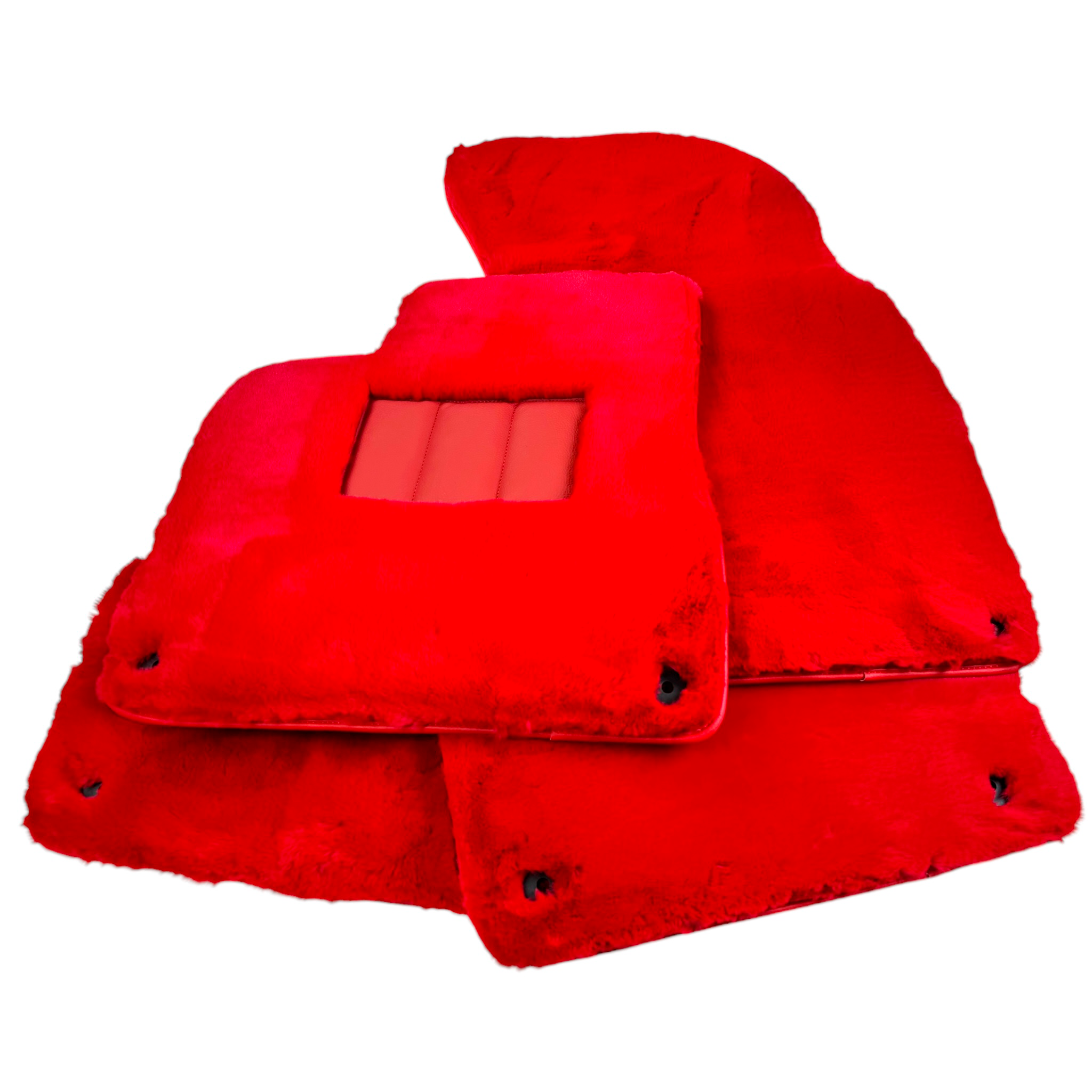 Red Sheepskin Floor Mats for Bentley Bentayga