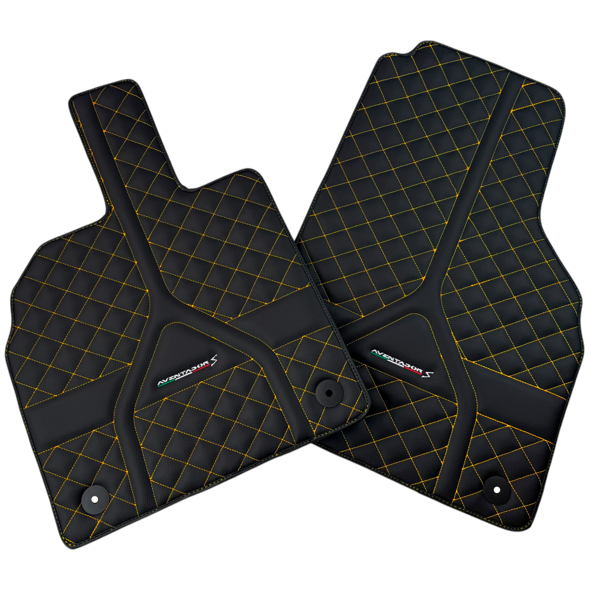 Black Leather Floor Mats for Lamborghini Aventador | Autowin