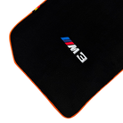 Black Floor Mats for BMW M3 G80 with Orange Trim | German Edition