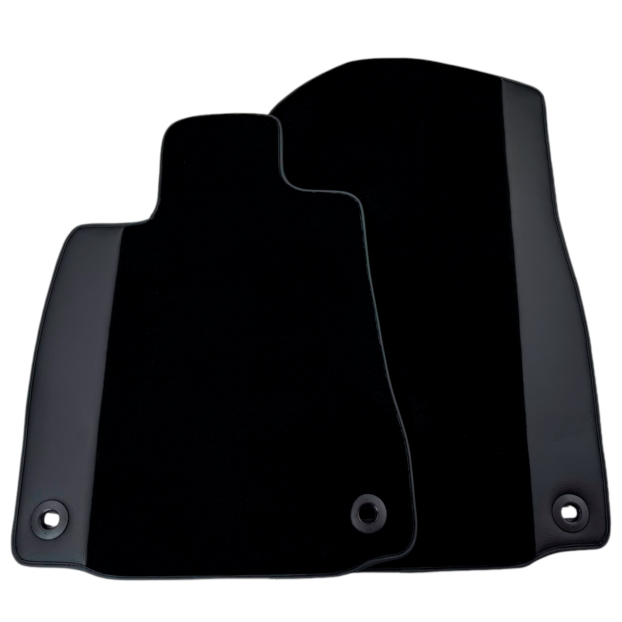 Black Floor Mats for Jaguar X-Type (2001-2009) with Leather - AutoWin