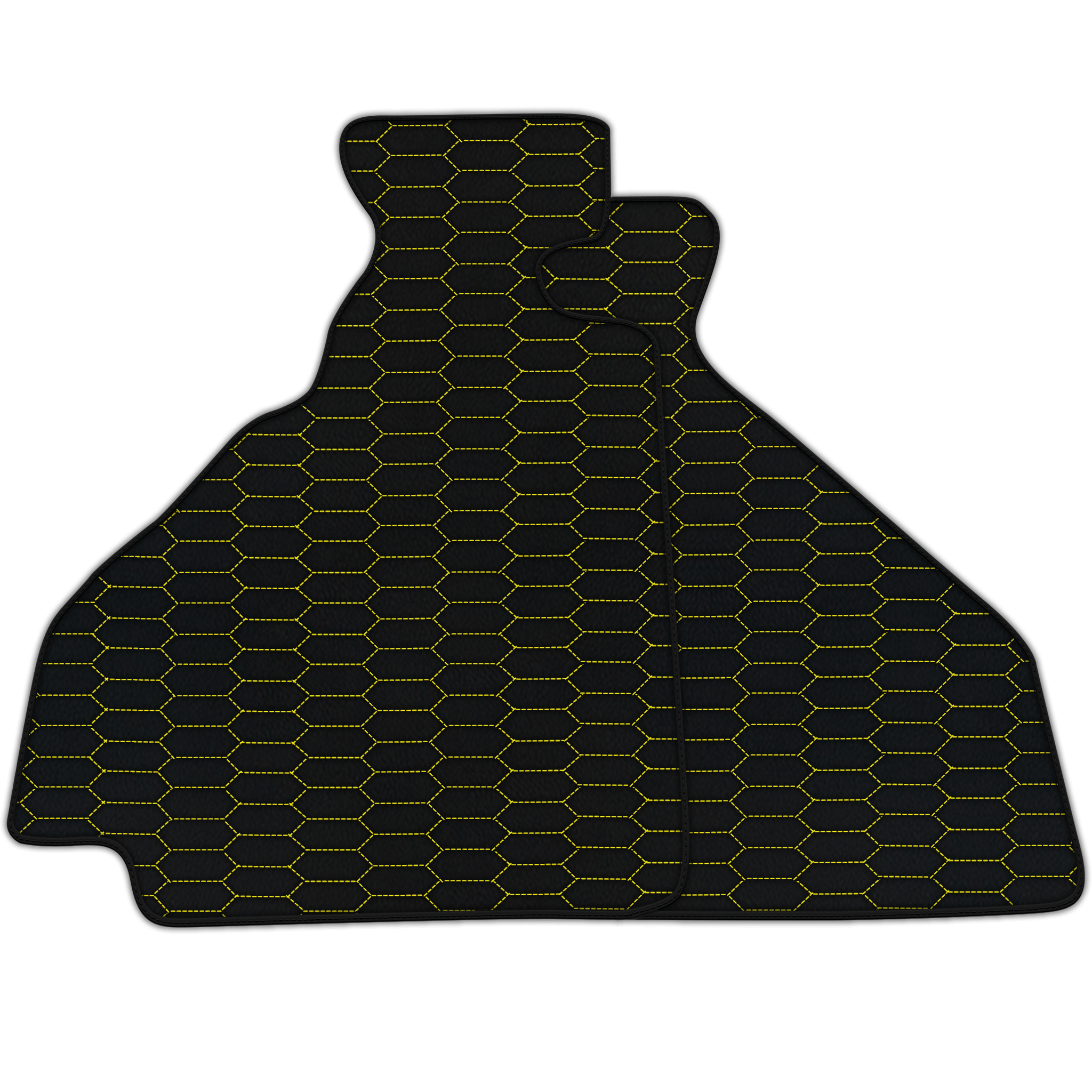 Customizable Leather Floor Mats with Raptor Hex Pattern for Ferrari 348 TS (1989-1995)