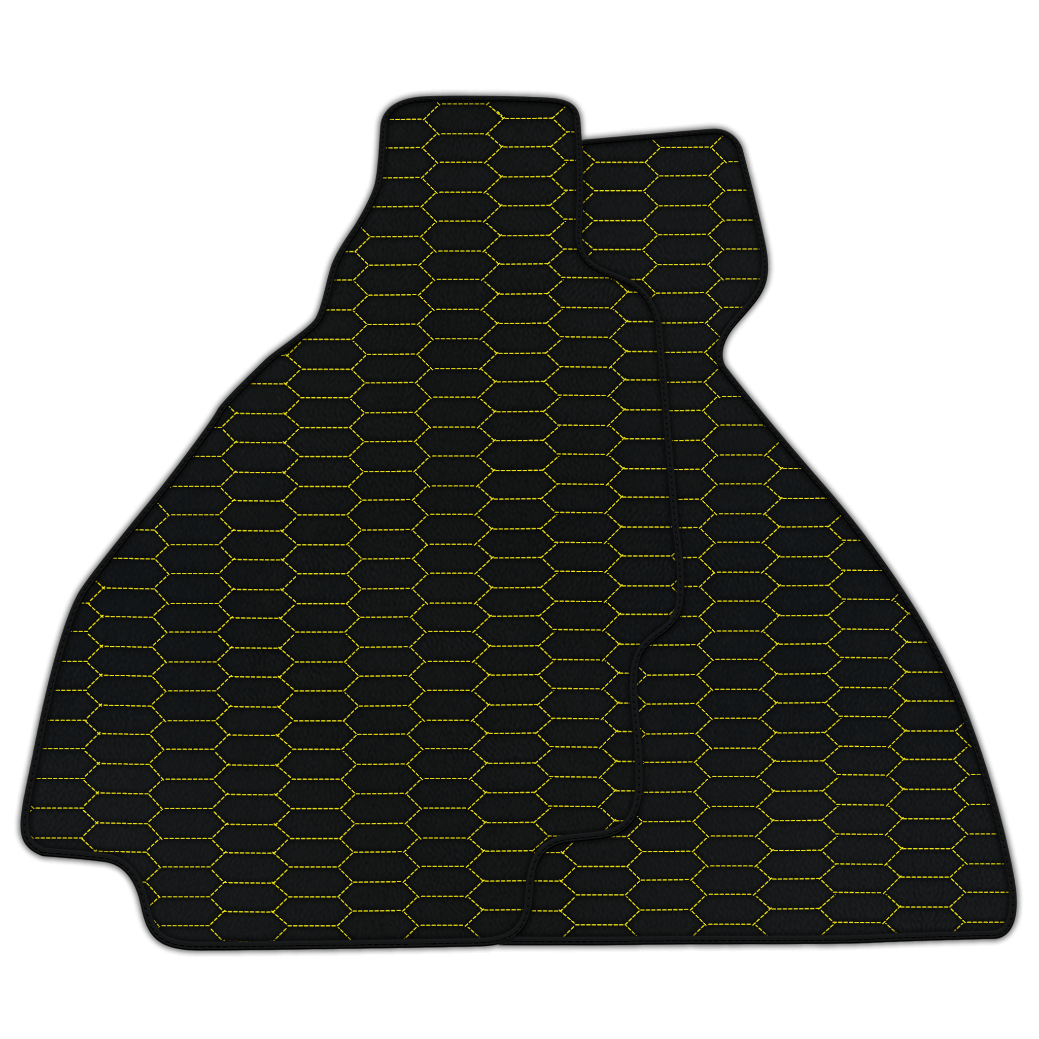 Customizable Leather Floor Mats with Raptor Hex Pattern for Ferrari 328 GTS (1985-1989)