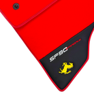 Red Floor Mats for Ferrari SF90 Stradale (2019-2024) with Leather