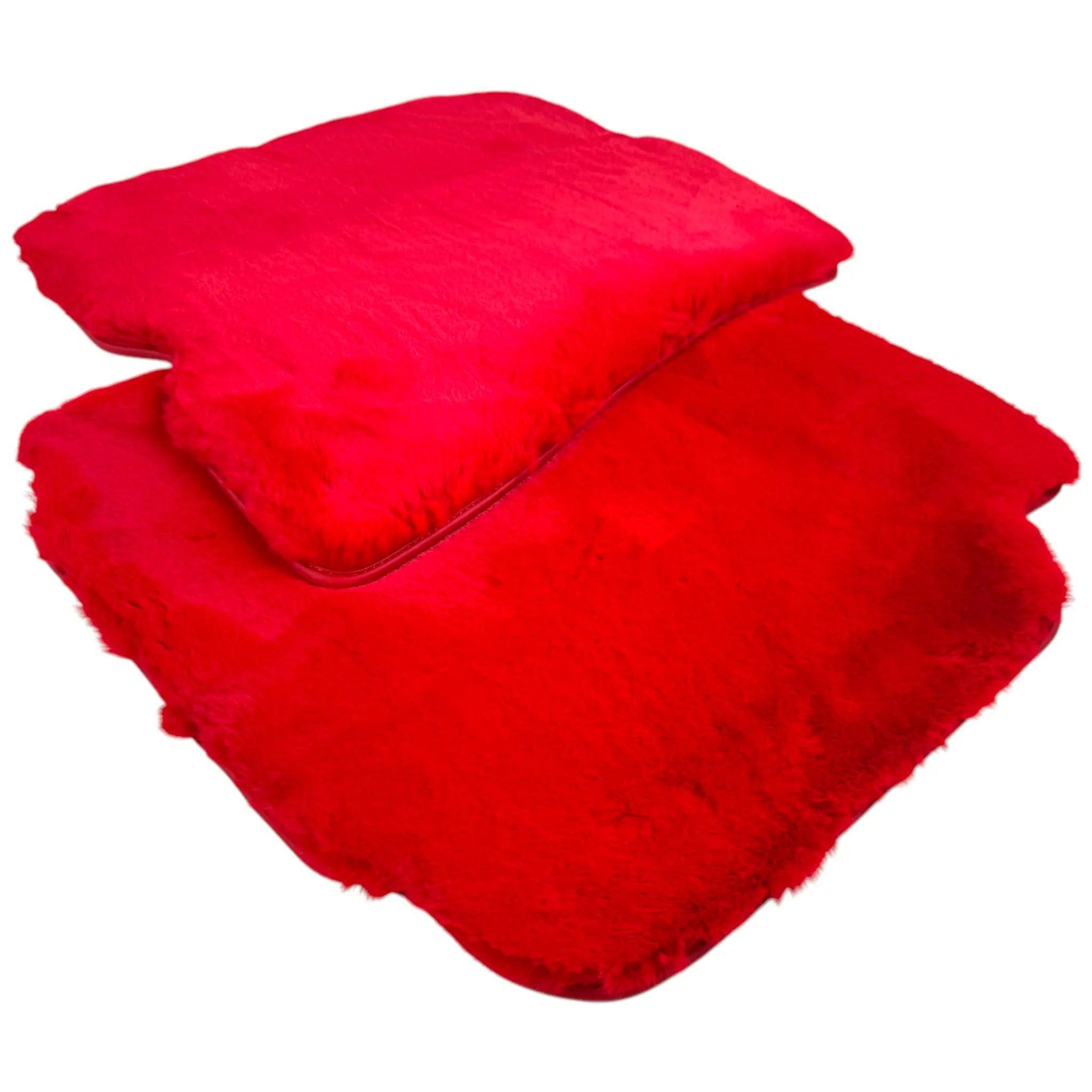 Red Sheepskin Floor Mats for Ferrari 812 GTS (2019-2023)