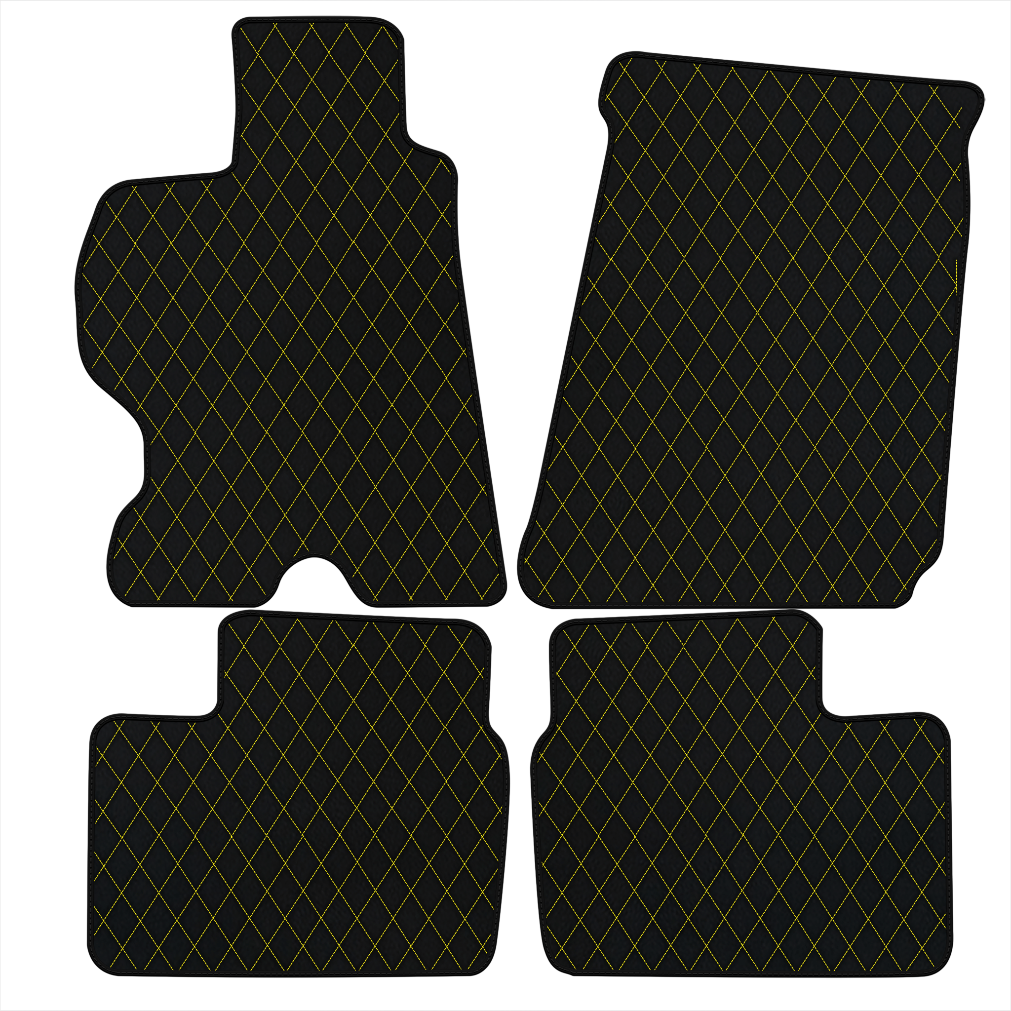 Customizable Leather Floor Mats with Single Diamond Pattern for Ferrari FF (2011-2016)