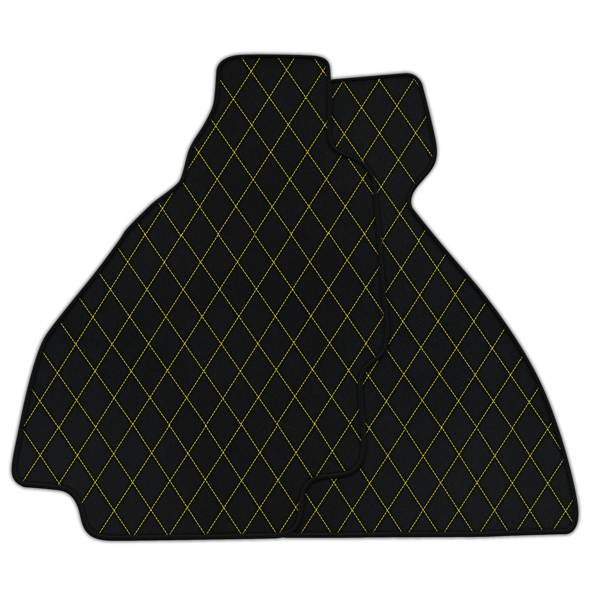 Customizable Leather Floor Mats with Single Diamond Pattern for Ferrari 328 GTS (1985-1989)