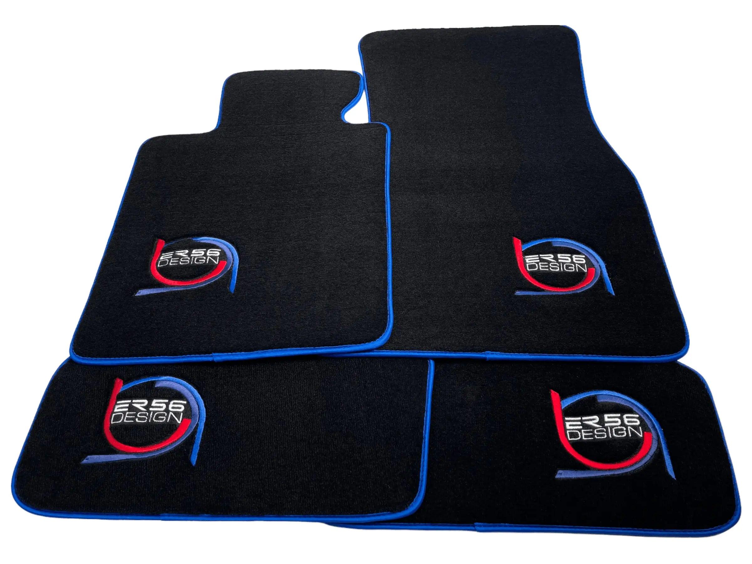 Black Floor Mats For BMW 4 Series G22 Coupe ER56 Design Limited Edition Blue Trim - AutoWin