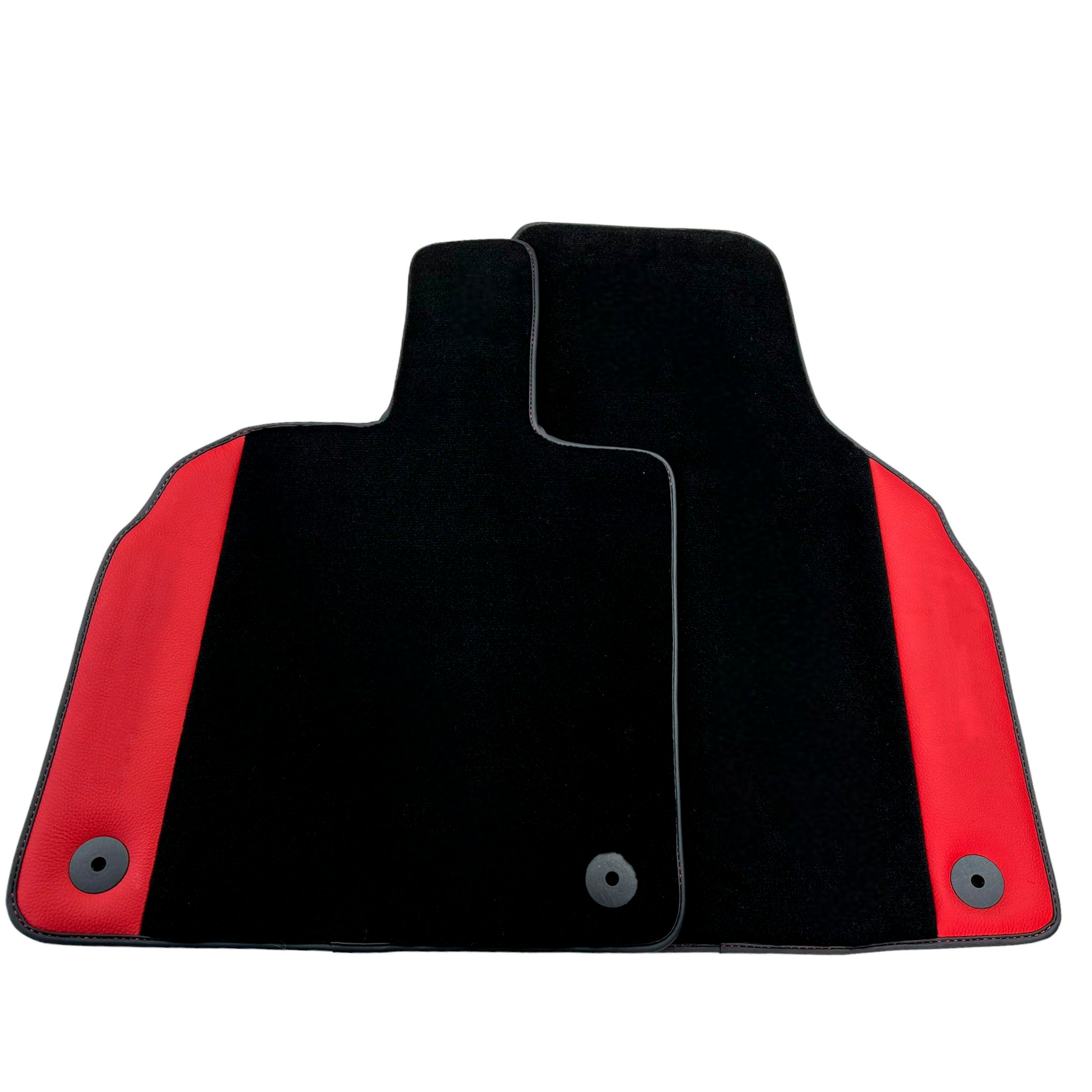 Customizable Black Floor Mats for Lamborghini Aventador With Red Leather