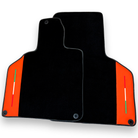 Customizable Black Floor Mats for Lamborghini Gallardo With Orange Arancia Mira Nappa Leather