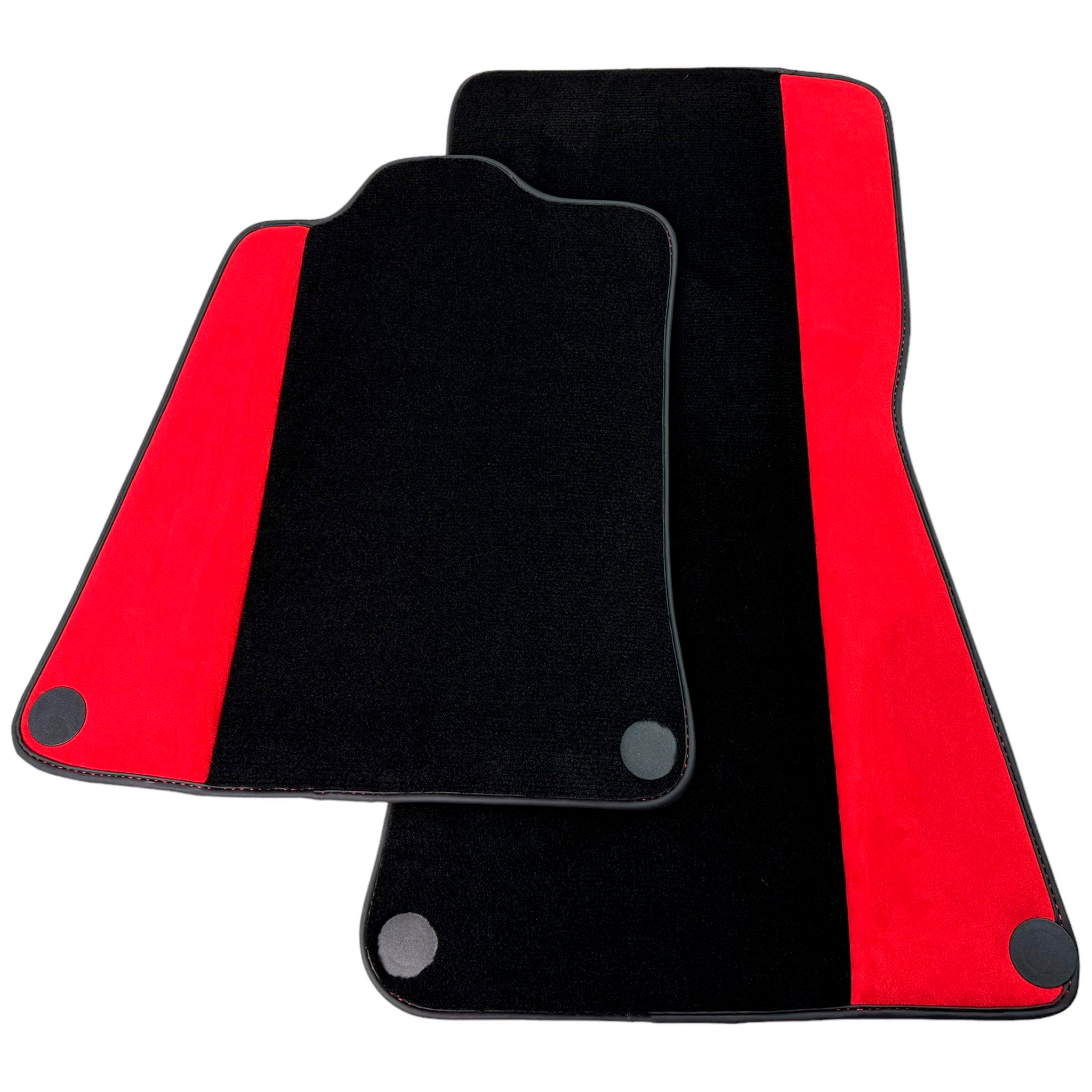 Black Floor Mats for McLaren MP4-12C (2011–2014) with Red Alcantara Leather