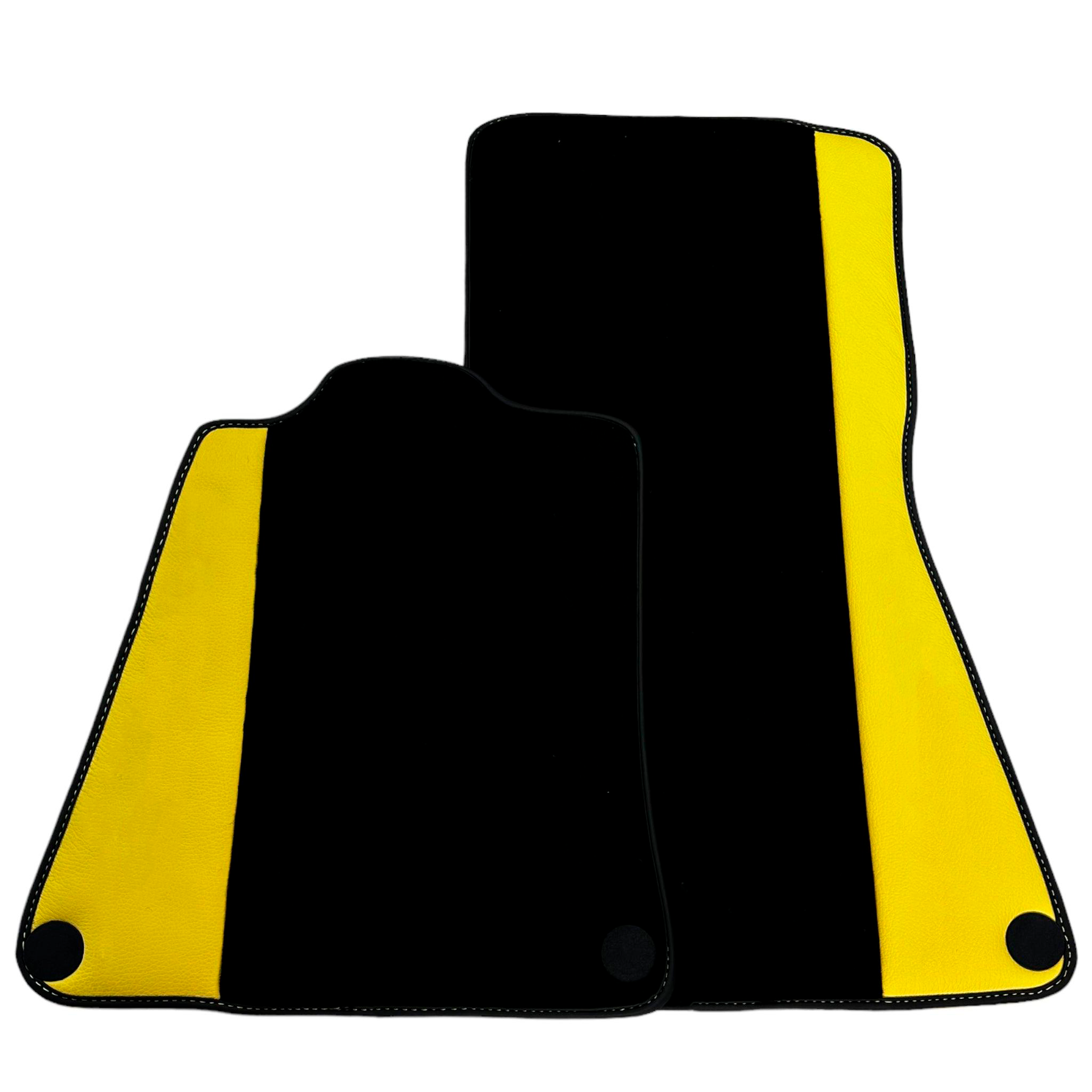 Black Floor Mats for McLaren MP4-12C (2011–2014) with Yellow Leather