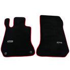 Black Floor Mats For Mercedes-Benz C Class W204 Coupe 2012-2015 ER56 Design with Red Trim