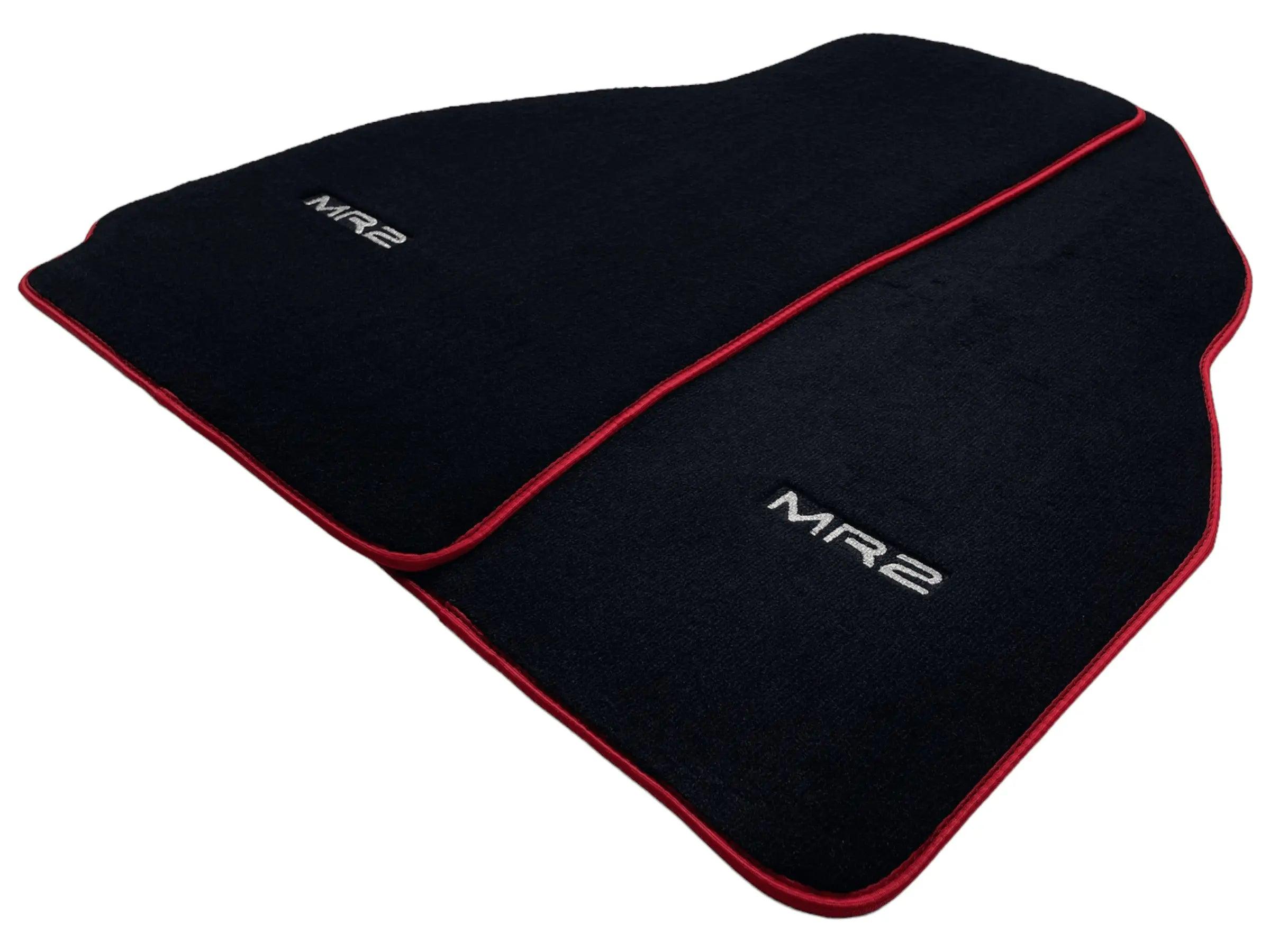 Black Floor Mats For Toyota MR2 2002-2007 With Red Trim - AutoWin