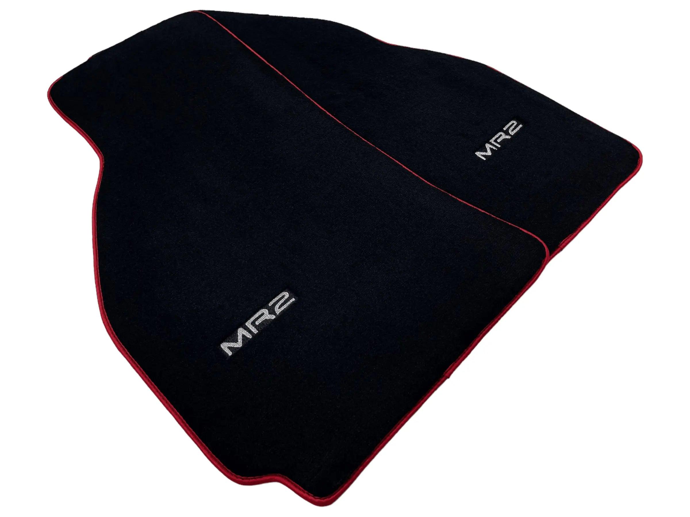 Black Floor Mats For Toyota MR2 2002-2007 With Red Trim - AutoWin