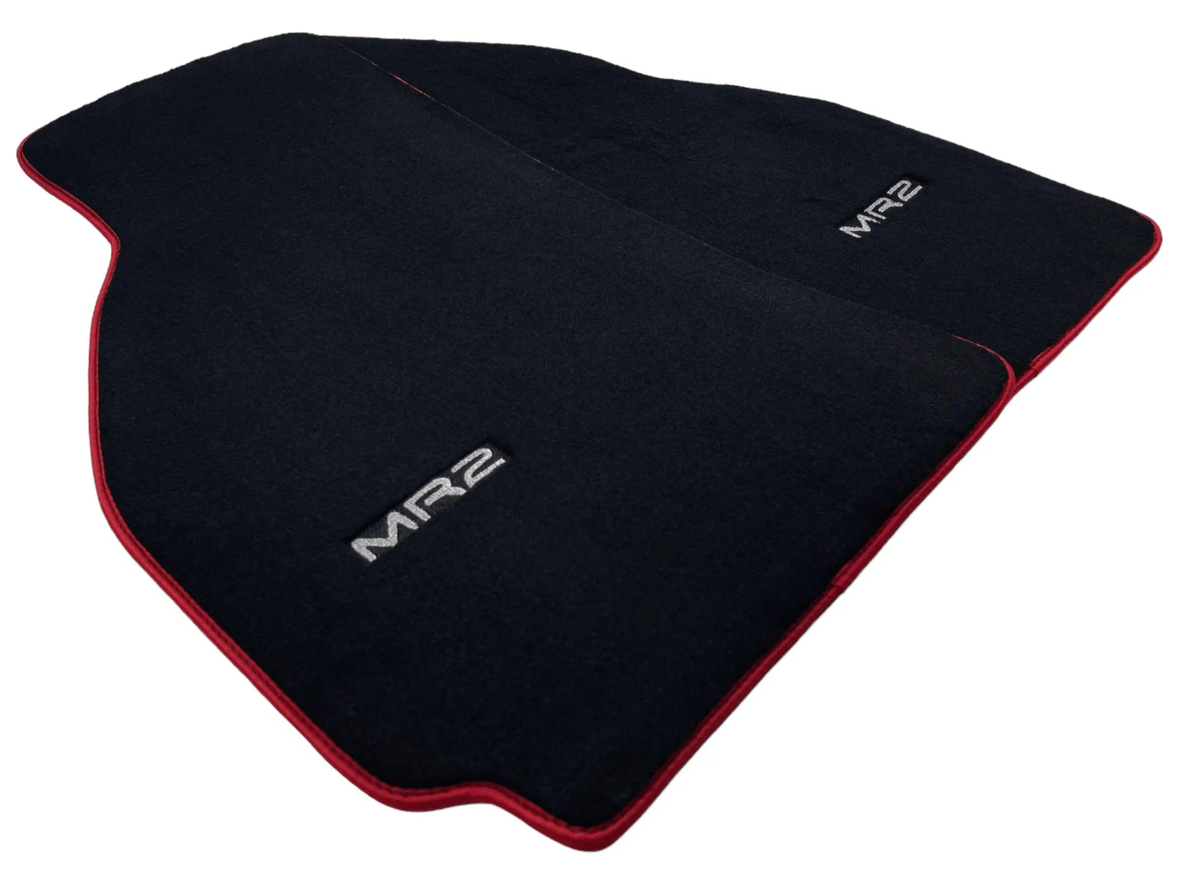 Black Floor Mats For Toyota MR2 2002-2007 With Red Trim - AutoWin