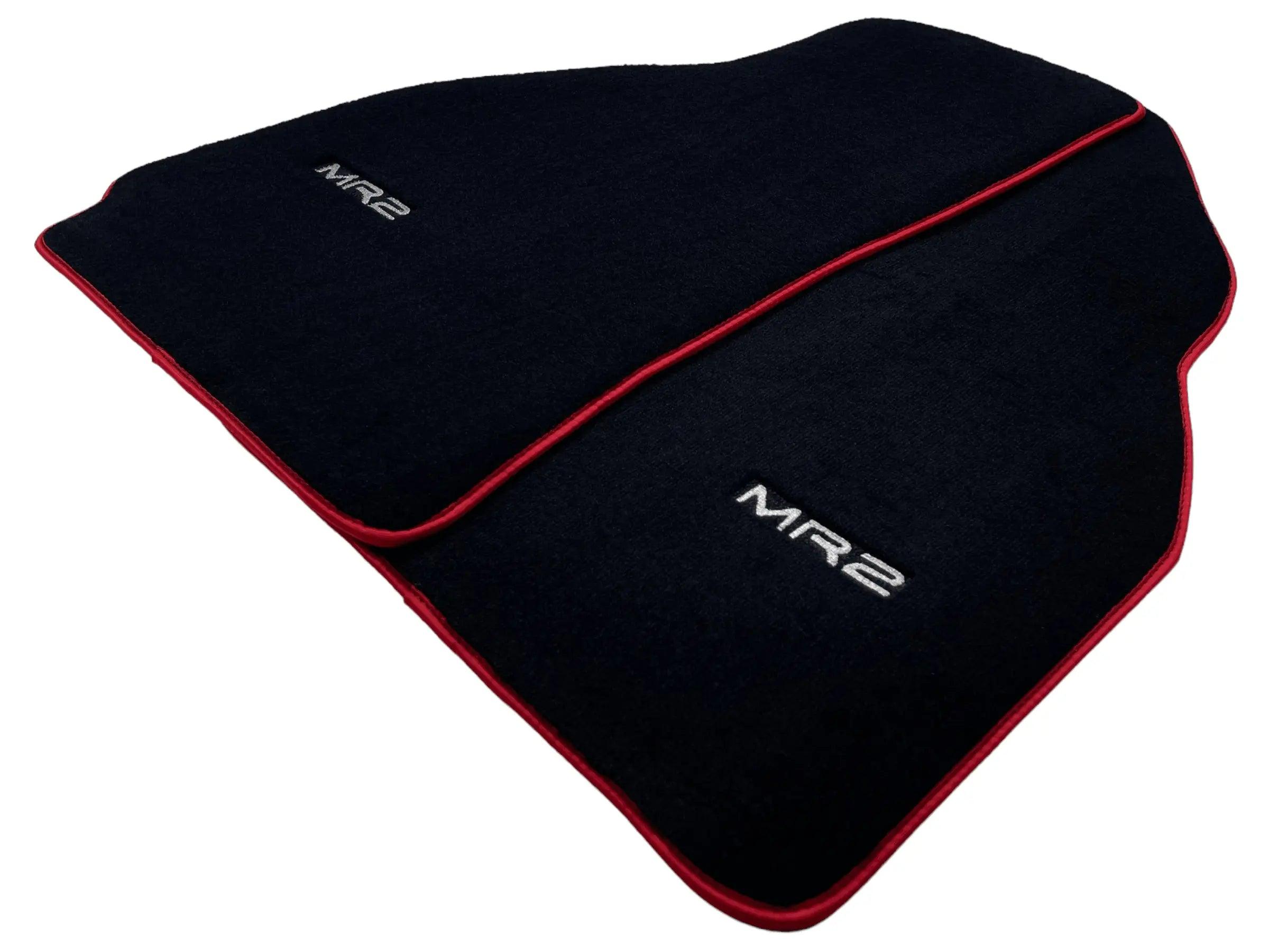 Black Floor Mats For Toyota MR2 2002-2007 With Red Trim - AutoWin