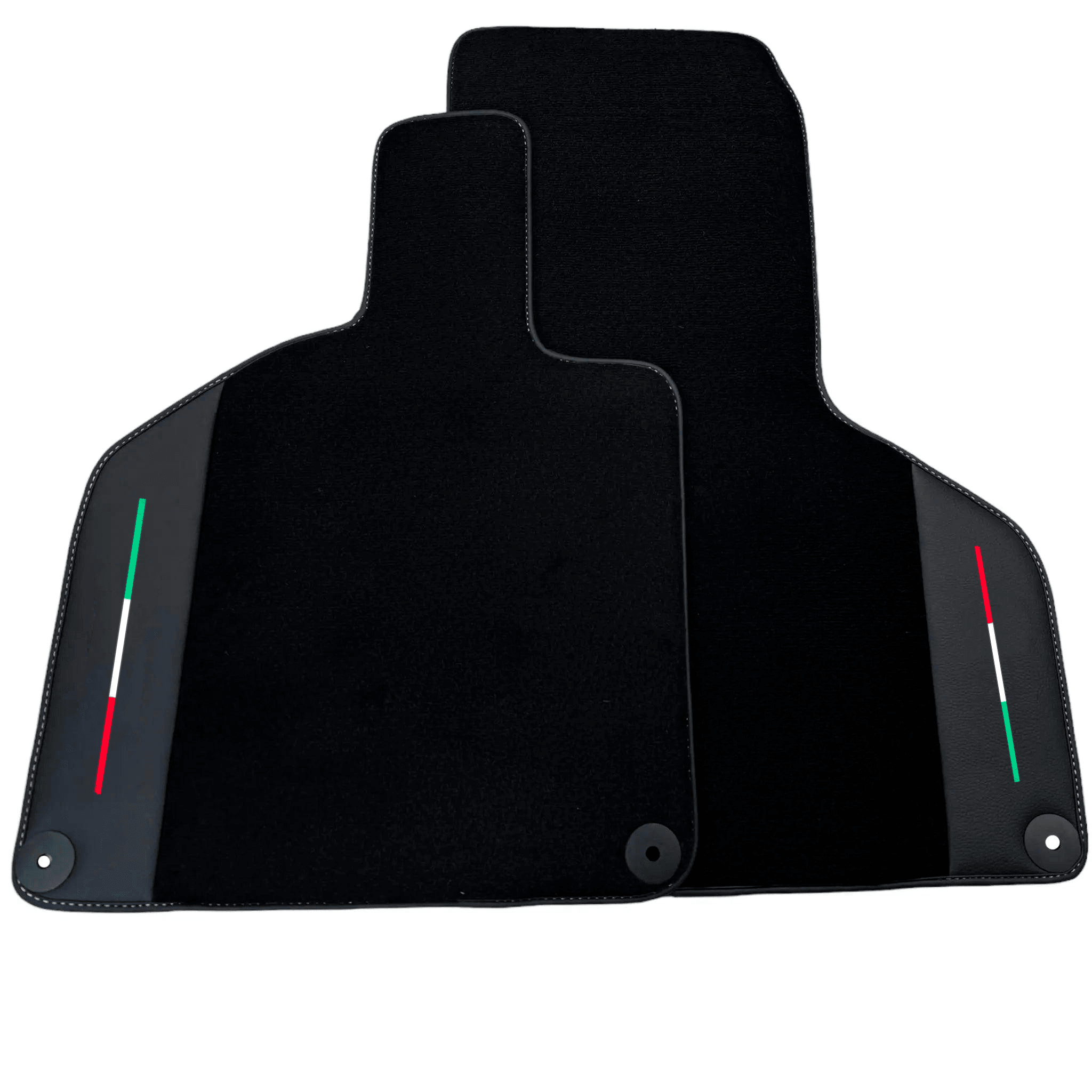 Black Floor Mats with Leather for Lamborghini Huracan (2014-2023) - Italian Edition - AutoWin