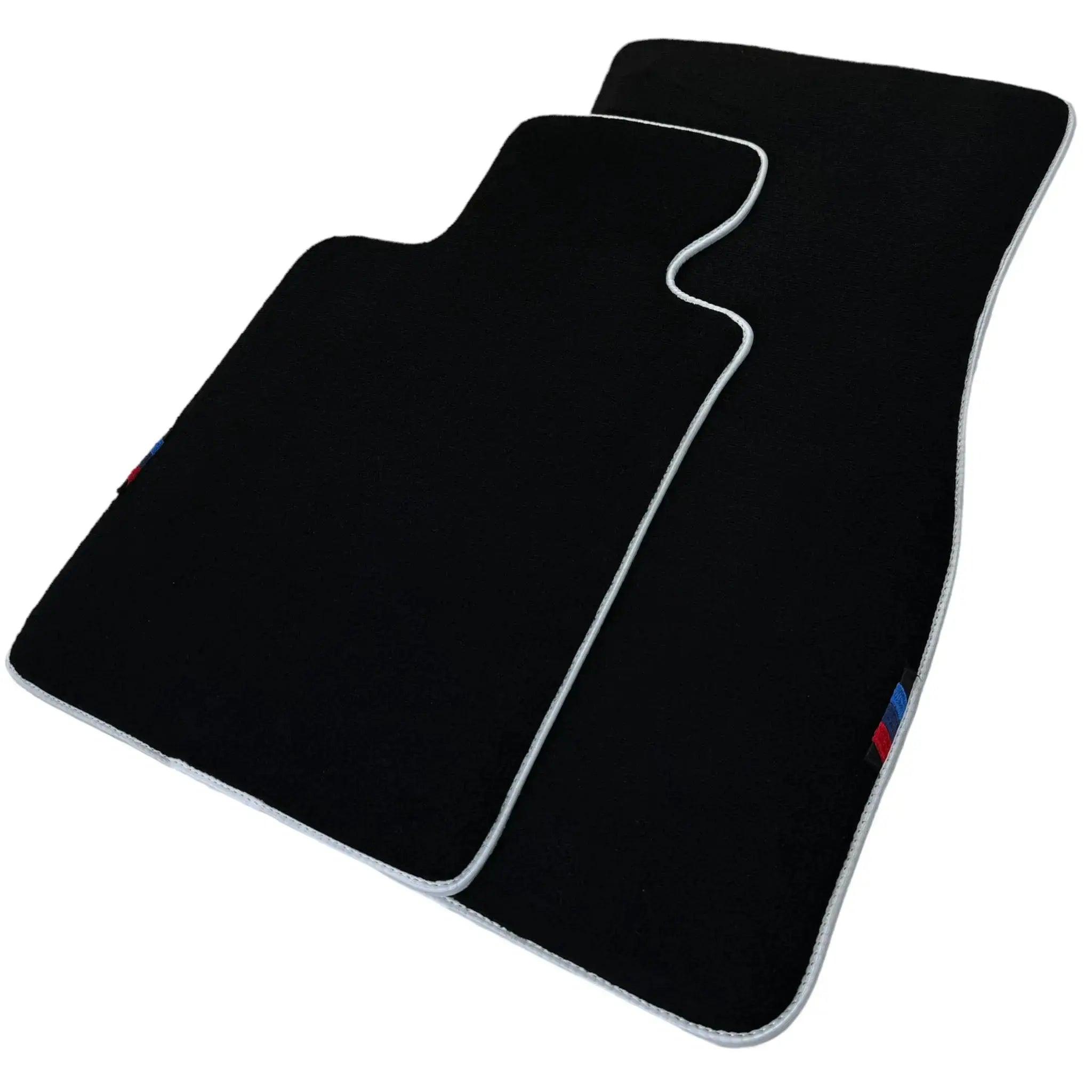 Black Mats For BMW 6 Series E24 Coupe | White Trim - AutoWin