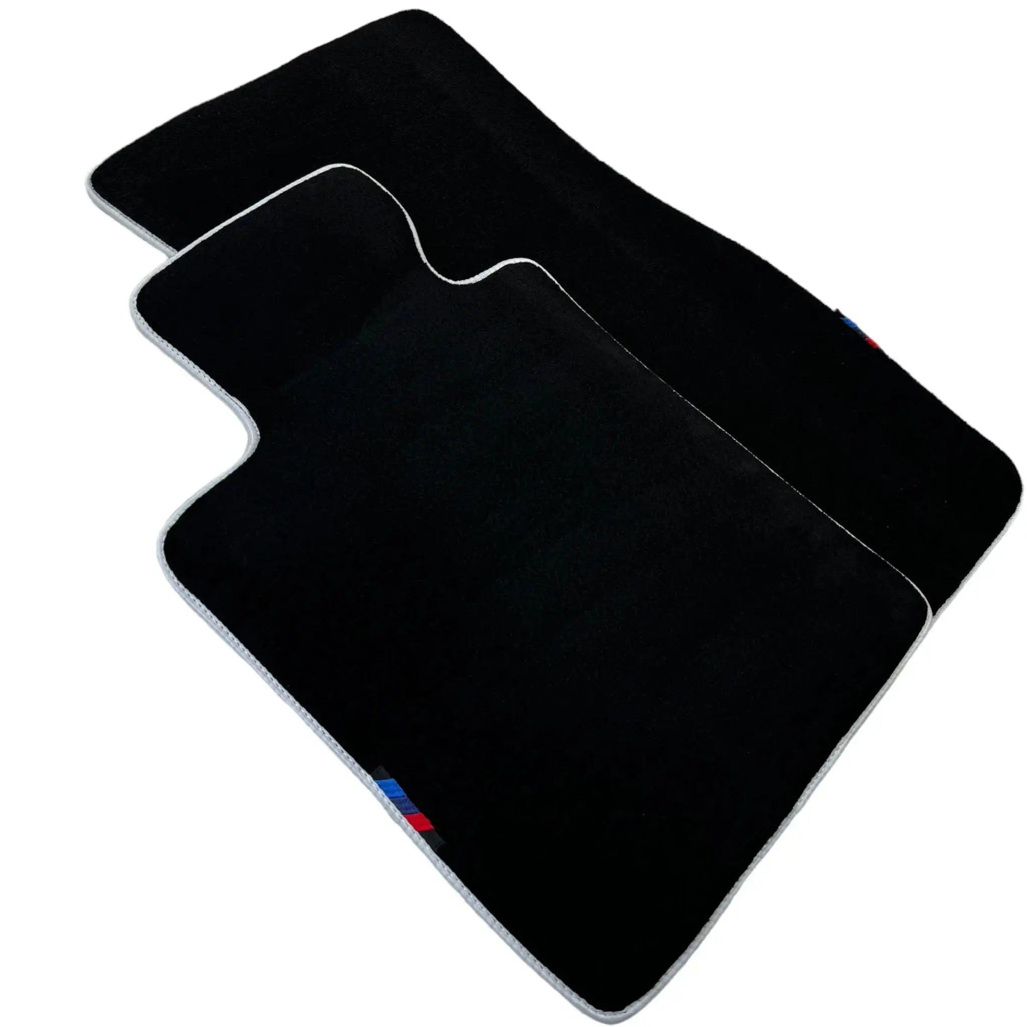 Black Mats For BMW 6 Series E24 Coupe | White Trim - AutoWin