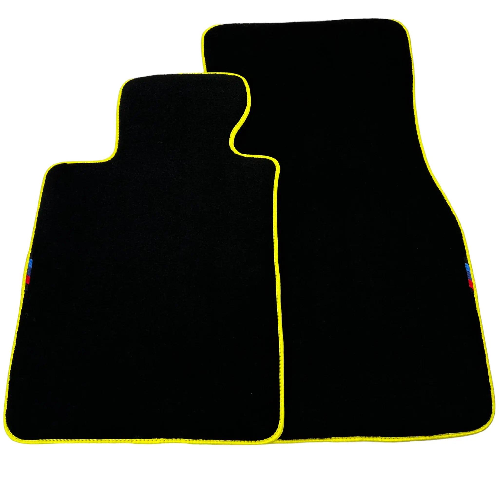 Black Mats For BMW 6 Series E64 Convertible | Yellow Trim - AutoWin