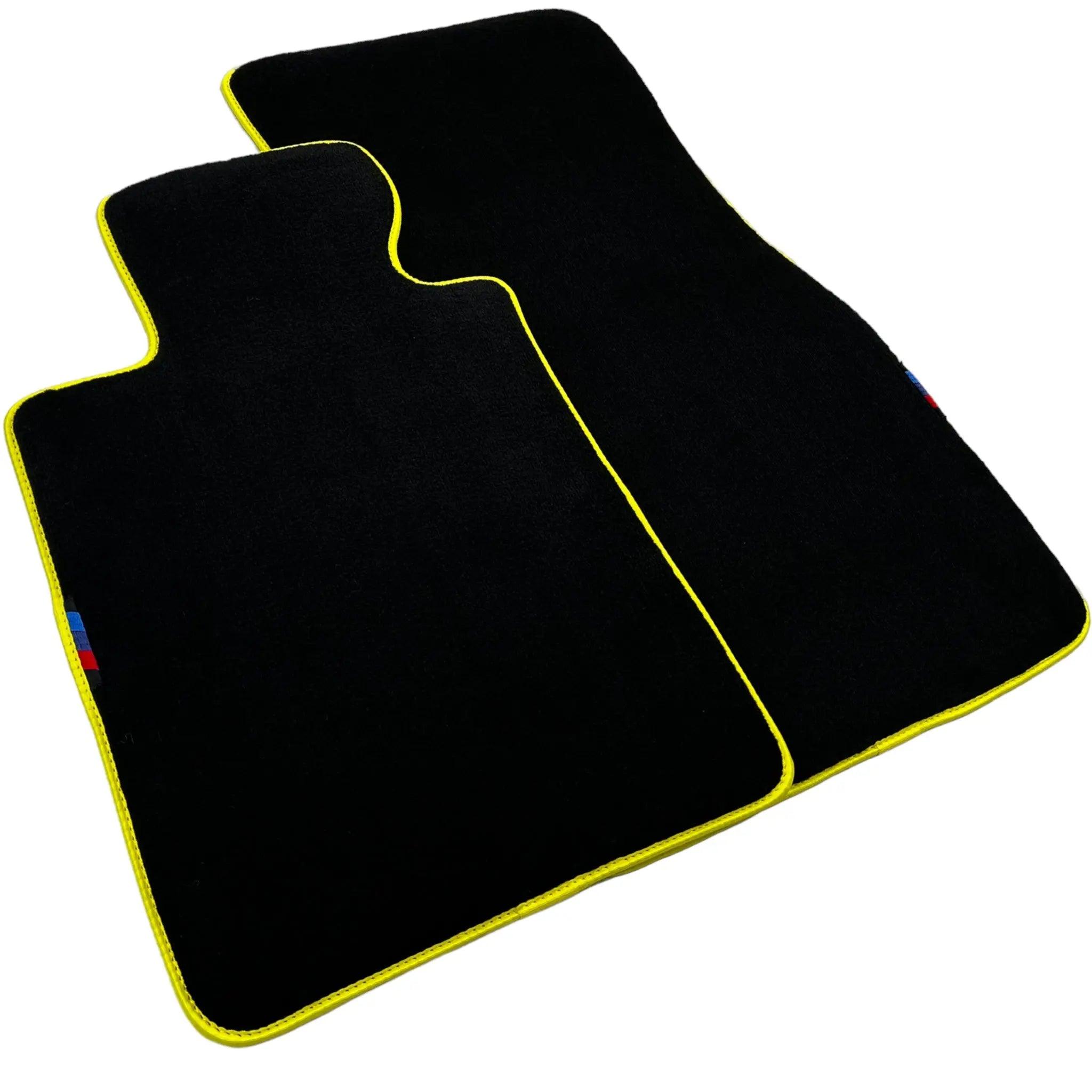 Black Mats For BMW 6 Series E64 Convertible | Yellow Trim - AutoWin