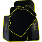 Black Mats For BMW M3 4-door E90 | Fighter Jet Edition | Yellow Trim - AutoWin