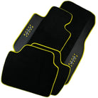 Black Mats For BMW M3 4-door E90 | Fighter Jet Edition | Yellow Trim - AutoWin