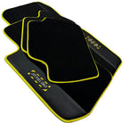 Black Mats For BMW M3 4-door E90 | Fighter Jet Edition | Yellow Trim - AutoWin