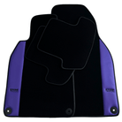 Black Floor Mats for Porsche Panamera (2017-2023) with Purple Leather | ER56 Design - AutoWin